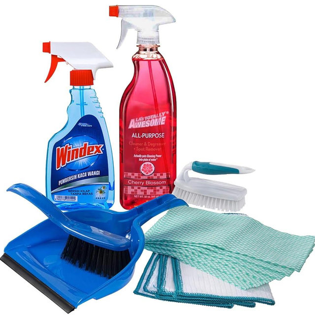 Dorm Room Multipurpose Cleaning Kit Value Pack with All-Purpose Cleaner, WINDEX® Glass Cleaner & More