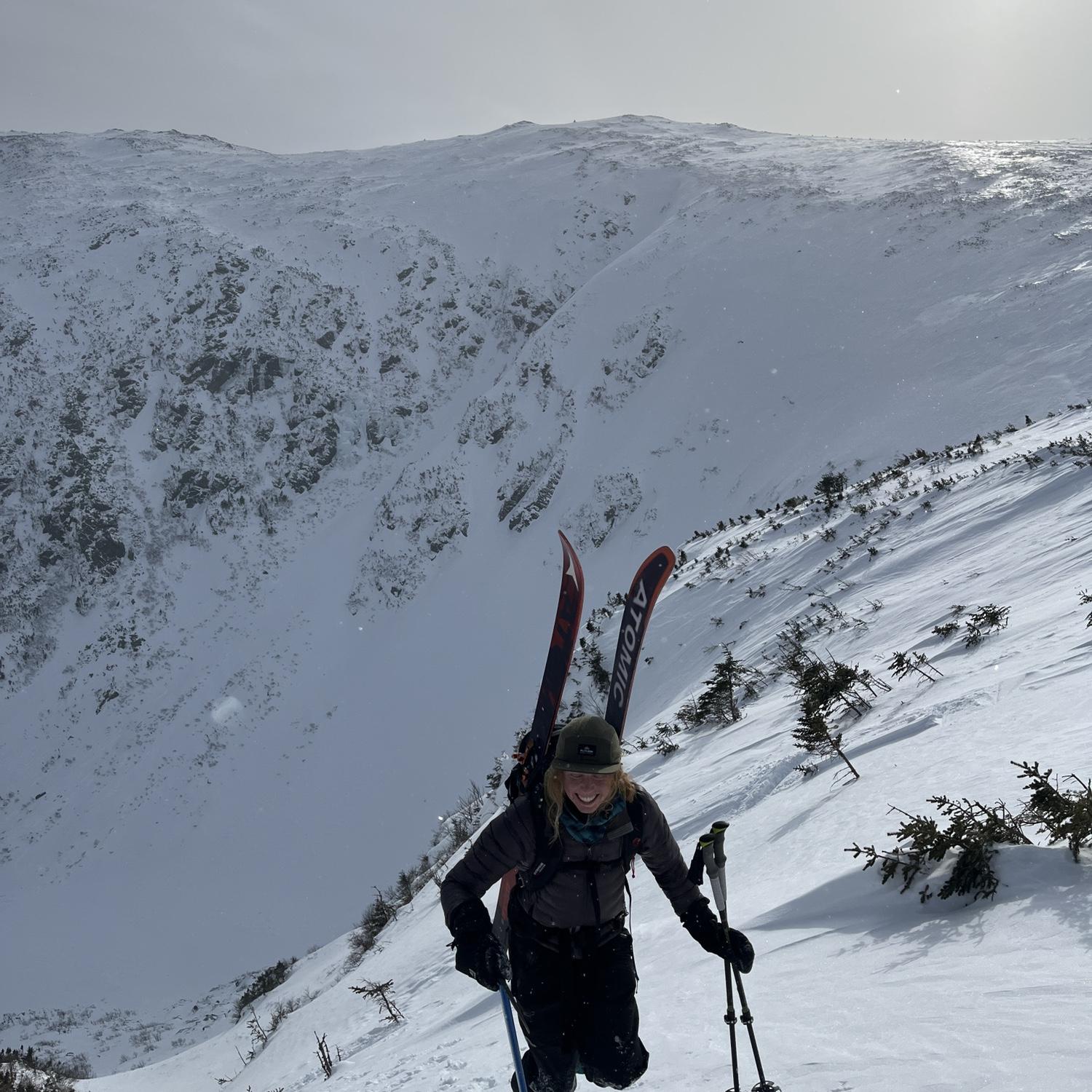 Toping out on the snowfields on our first trip together into Tucks