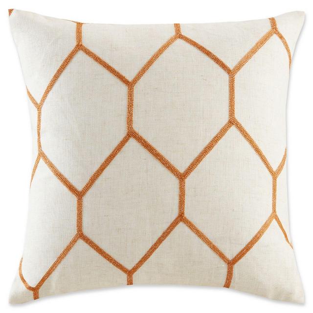 Madison Park Brooklyn Metallic Square Throw Pillows in Spice (Set of 2)