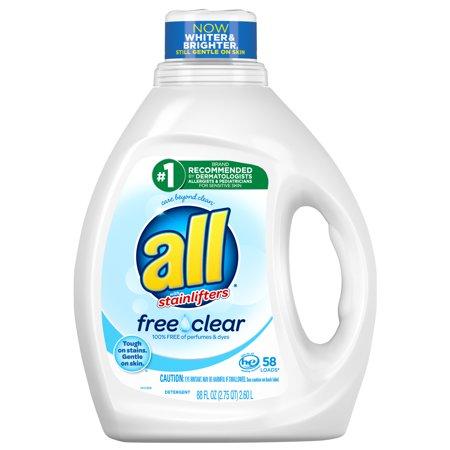 all Stainlifters Free Clear for Sensitive Skin 58 Loads Liquid Laundry Detergent, 88 Fl. Oz.
