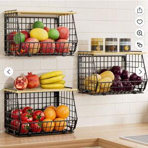 3 pack Hanging Wire Kitchen Storage