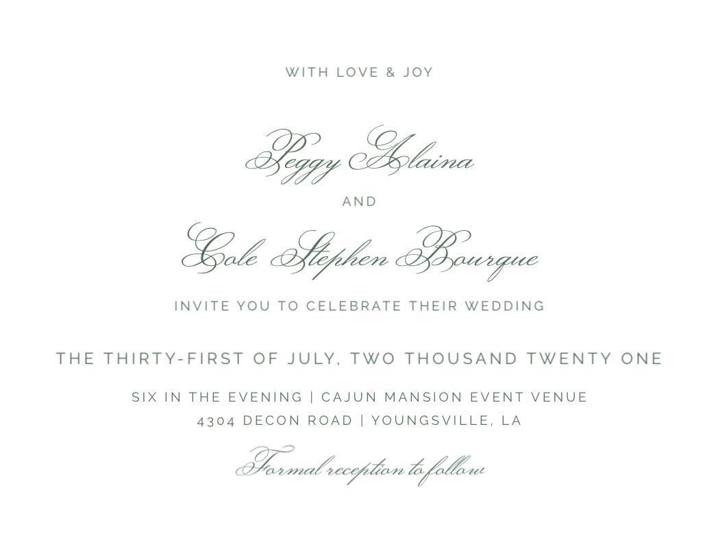 The Wedding Website of Peggy Alaina and Cole Bourque