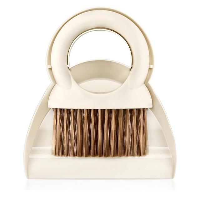 Mini Dustpan Hand Broom Brush: Small Broom and Dustpan Set, Mini Dust Pan and Brush Set, Small Dustpan and Brush Set, Mini Broom and Dustpan Set for Cleaning Home, Camping, Pets etc.White