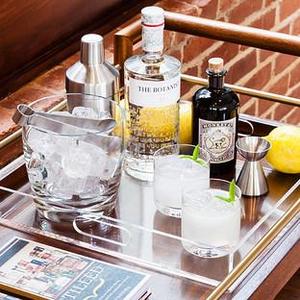The Container Store, Square Acrylic Serving Tray with Handles