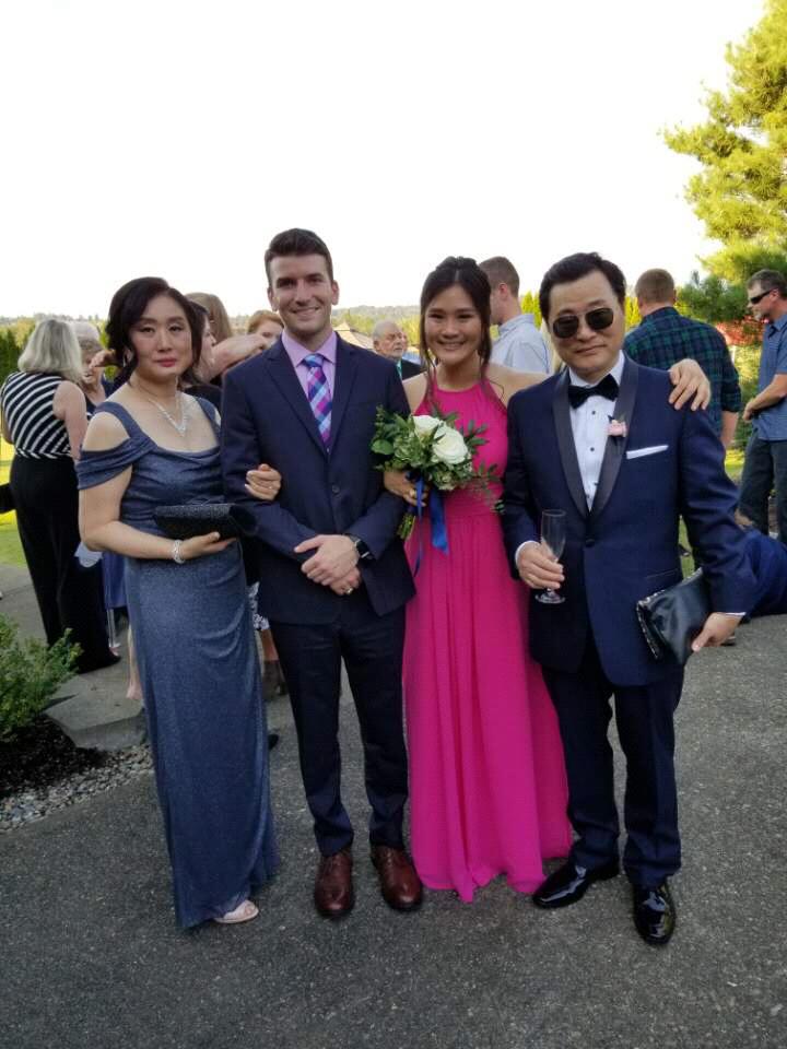 Jack with Yun and her parents looking like the cast of a blockbuster movie!