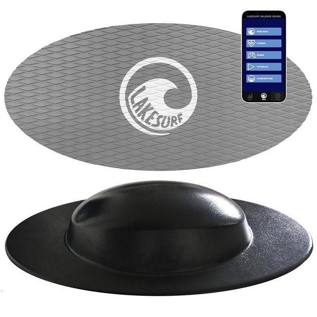 Wakesurf Balance Board by Lakesurf - Includes Motion Tracking App & Phone Mount for Wakesurfing Simulation, Games, Fitness Training, and Tutorials
