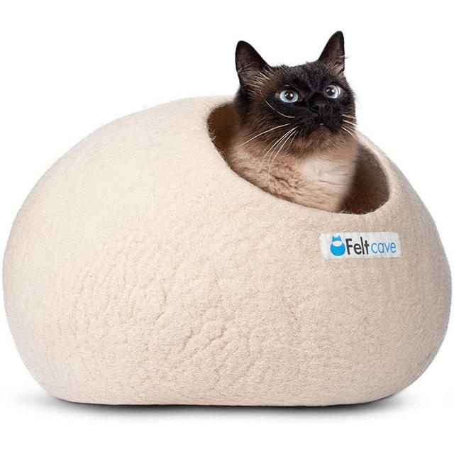 Feltcave Wool Cat Cave Bed (Medium), Handcrafted from 100% Merino Wool, Eco-Friendly Felt Cat Cave for Indoor Cats and Kittens