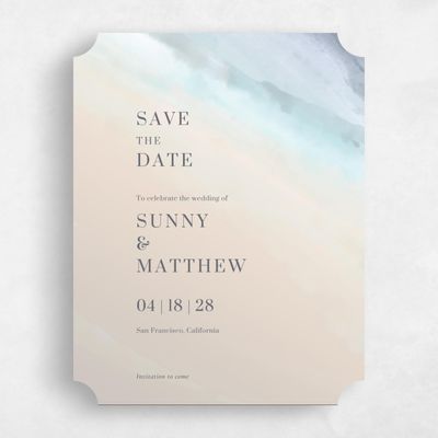 Purple Ticket Wedding Save the Date - Chelan Portrait