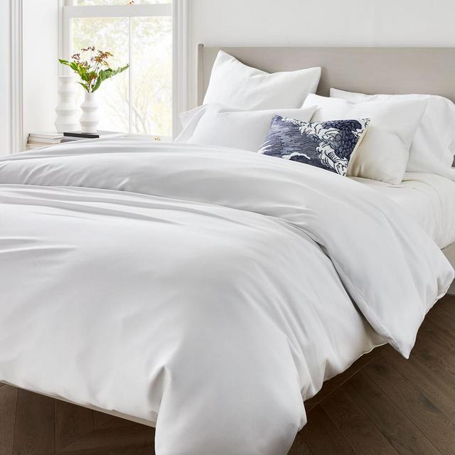 Tencel Duvet & Standard Sham, Stone White, Full/Queen