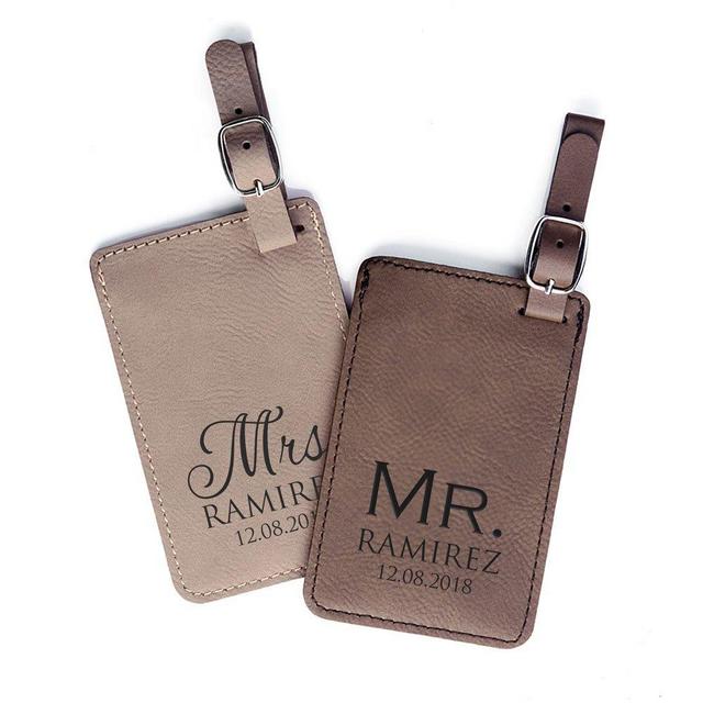 Personalized Mr. & Mrs. Luggage Tags - Personalized Mr. and Mrs. Wedding Gift