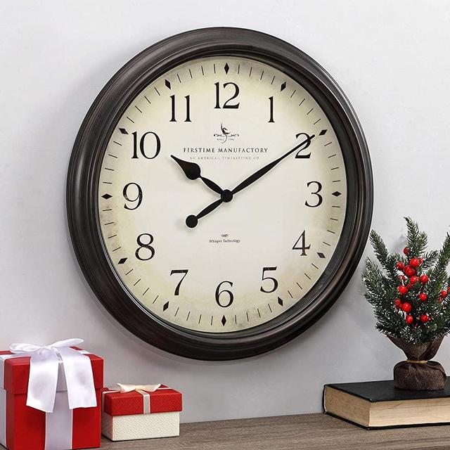 FirsTime & Co. Avery Whisper Wall Clock, American Crafted, Oil Rubbed Bronze, 20 x 2 x 20,