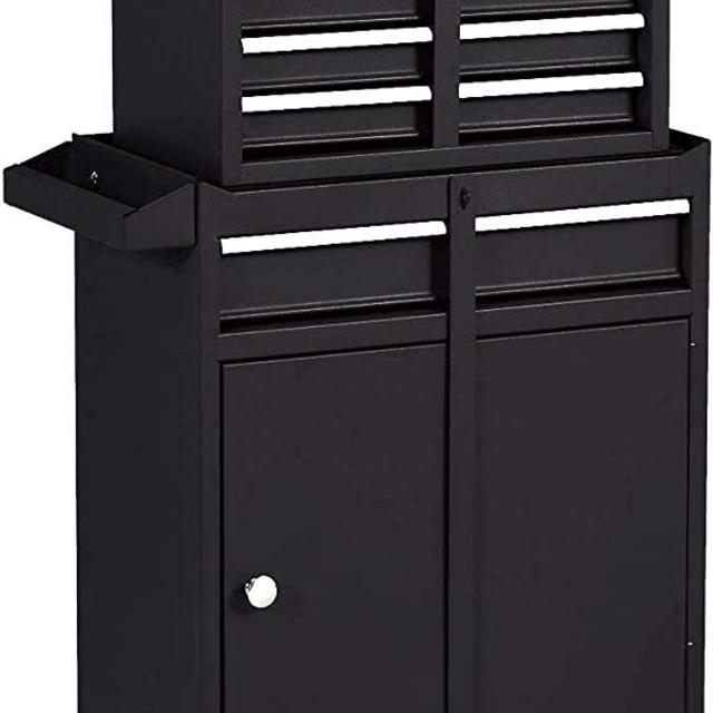 ERGOMASTER 5-Drawers Rolling Tool Chest Cabinet High Capacity Tool Storage Cabinet with Wheels and Locking System, Removable Toolbox Organizer with Sliding Drawers (Standard 5 Drawers，Black)