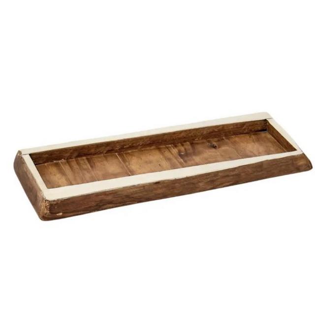Chalten Mini Small Wood & Alpaca Silver Rectangular Tray