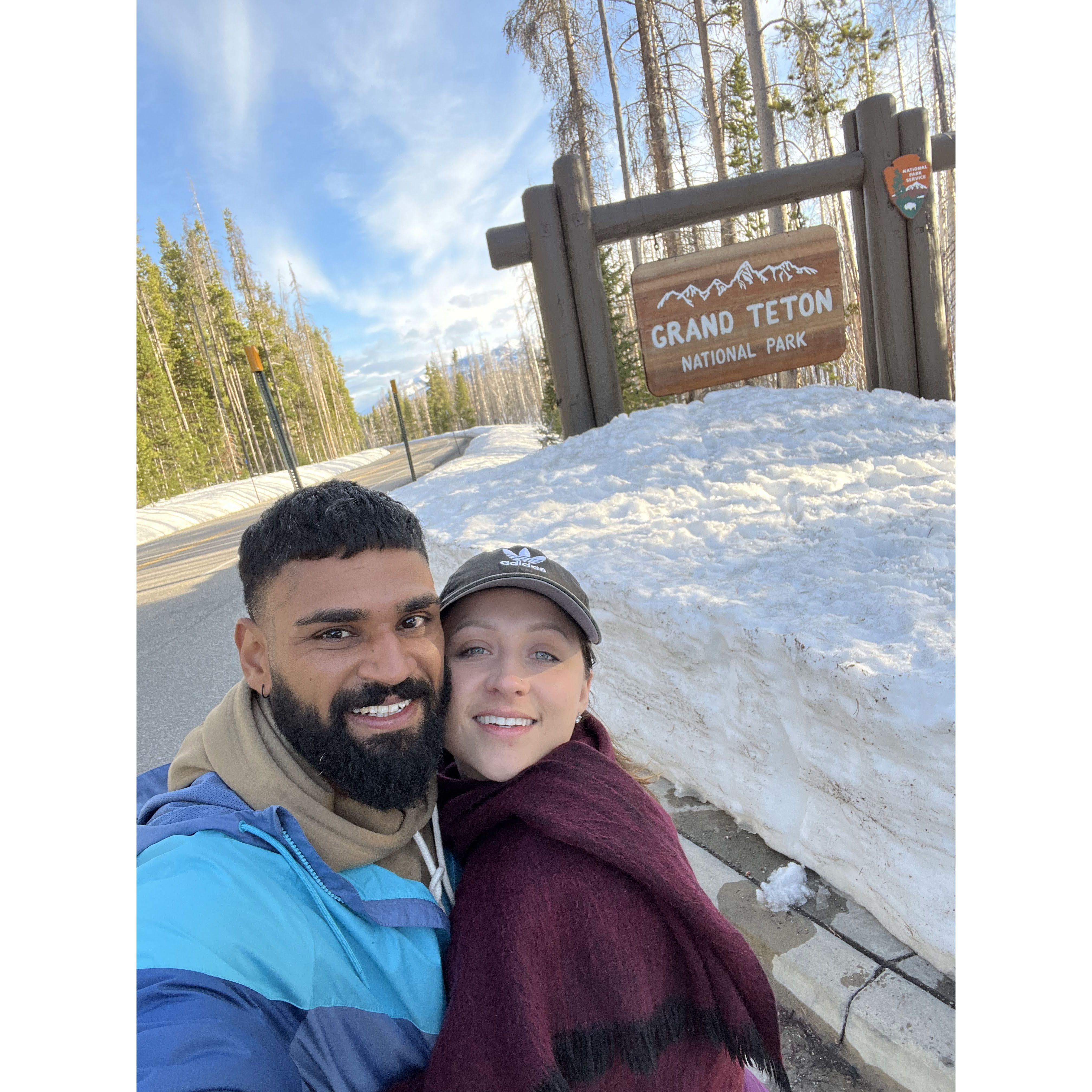 At the enterance at Grant Teton National Park!
