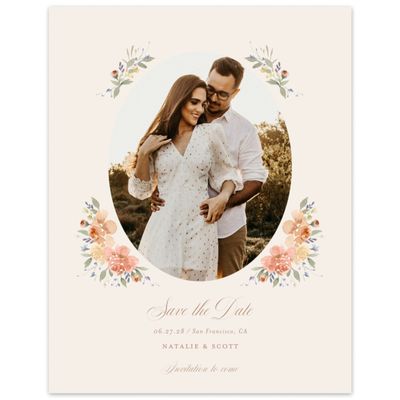 Linen, Pink Wedding Digital Save the Date - Reagan Photo