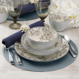 Gabriela Gray 16-Piece Dinnerware Set, Service for 4