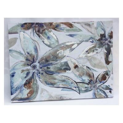 39.4" Floral Acrylic Painting Stretched Canvas Decorative Wall Art - StyleCraft