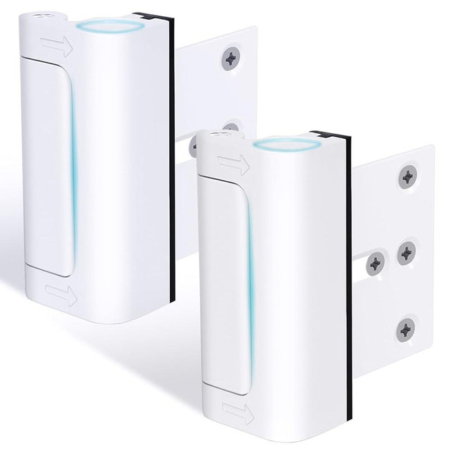 2Pack Door Reinforcement Lock Withstands 800lbs of Force - White Extra Proof Door Lock for Kids Safety Drilling Required,Prevents Unauthorized Entry,Add a Door Security Locks for Home Safety & Privacy