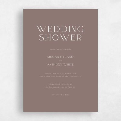 Taupe, Brown Wedding Wedding Shower Invitation - Hodgson
