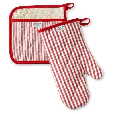 Williams Sonoma Bay Stripe Oven Mitt & Potholder Set, French Blue