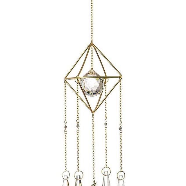 Original Design Handmade Gold Plated Sun Catcher, K9 Crystal 25MM, Crystal Sunshade, Prism Sunshade, Window Hanging, Home Decor, Crystal Window Decoration, Fairy Gift