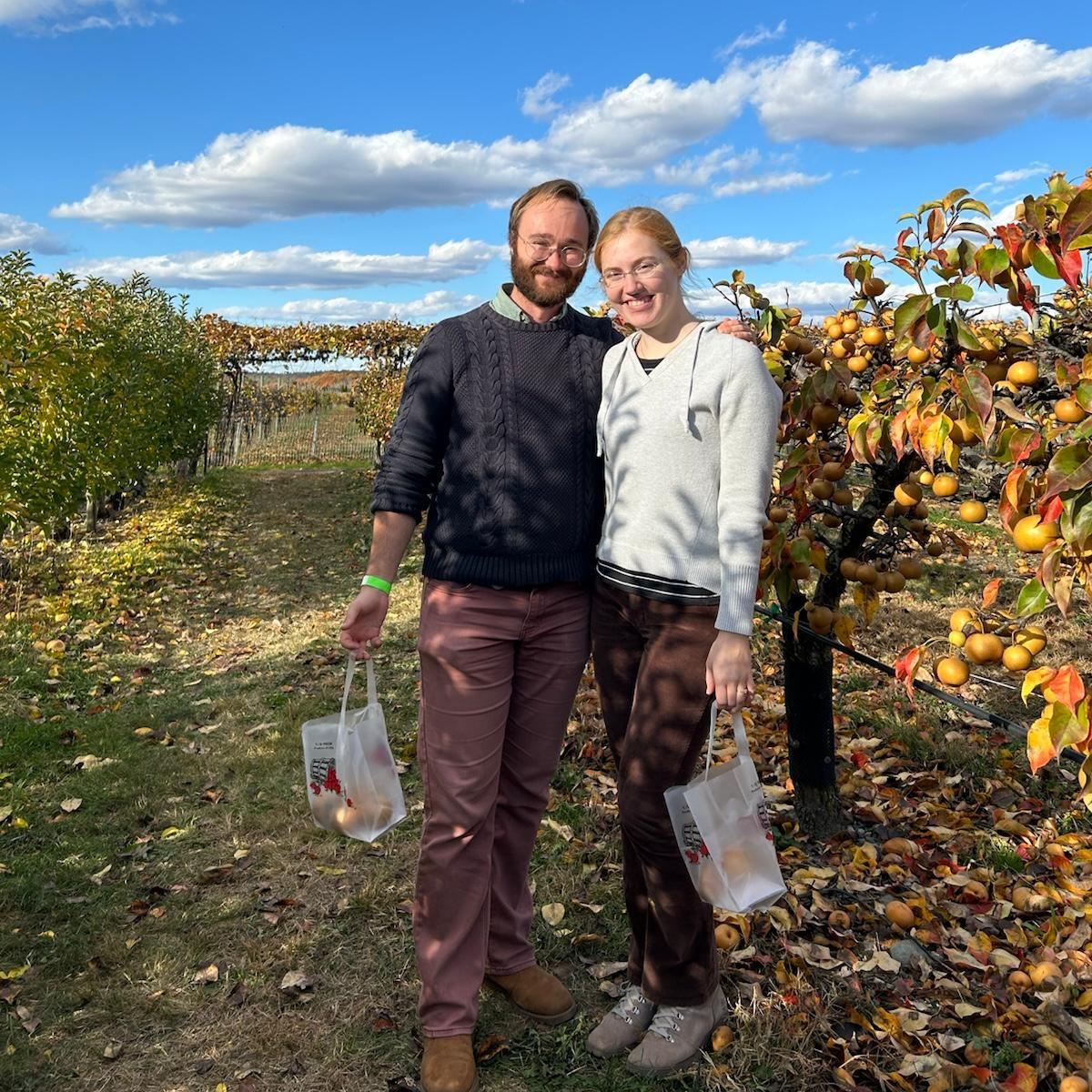 Apple picking... but they're pears