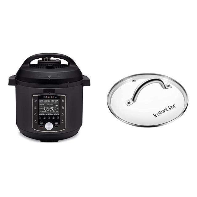 Instant Pot Pro 10-in-1 Pressure Cooker, Slow Cooker, Rice/Grain Cooker, Steamer, Sauté, Sous Vide, Yogurt Maker, 6 Quart & Tempered Glass Lid, Stainless Steel Rim, for 5 Qt/L or 6 Qt/L Models