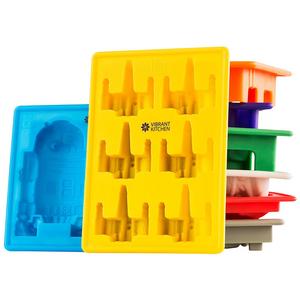 Vibrant Kitchen - Set of 8 Star Wars Silicone Ice Cube Molds | Candy Chocolate Baking Molds with Novelty Yoda Tray. Create Cake Toppers, Jello, Soaps, Candles and Bath Bombs - Best Gift with E-book