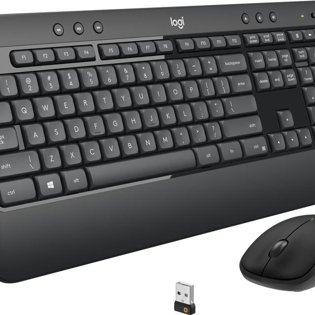 Logitech - MK540 Full-size Advanced Wireless Membrane Keyboard and Mouse Bundle - Black