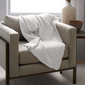 Organic Airy Gauze Throw in White