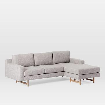 Eddy 3 Seater Flip Sectional, Deco Weave, Feather Gray