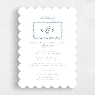 Blue Scalloped Wedding Program - Kitts