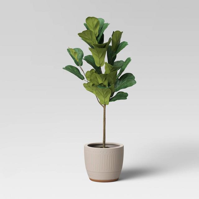 16" Textured Ceramic Planter White - Opalhouse™