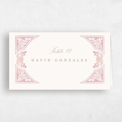 Dusty Pink Wedding Place Card - Reed