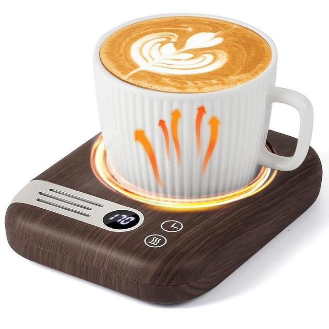 Kepwam Coffee Mug Warmer with 3 Temp Settings, 2-12 Timer & Auto On/Off Gravity-Induction Coffee Cup Warmer for Desk, Smart Candle & Coffee Warmer Plate for Heating Milk,Tea,Candle