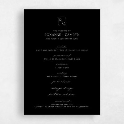 Black Wedding Program - Altair