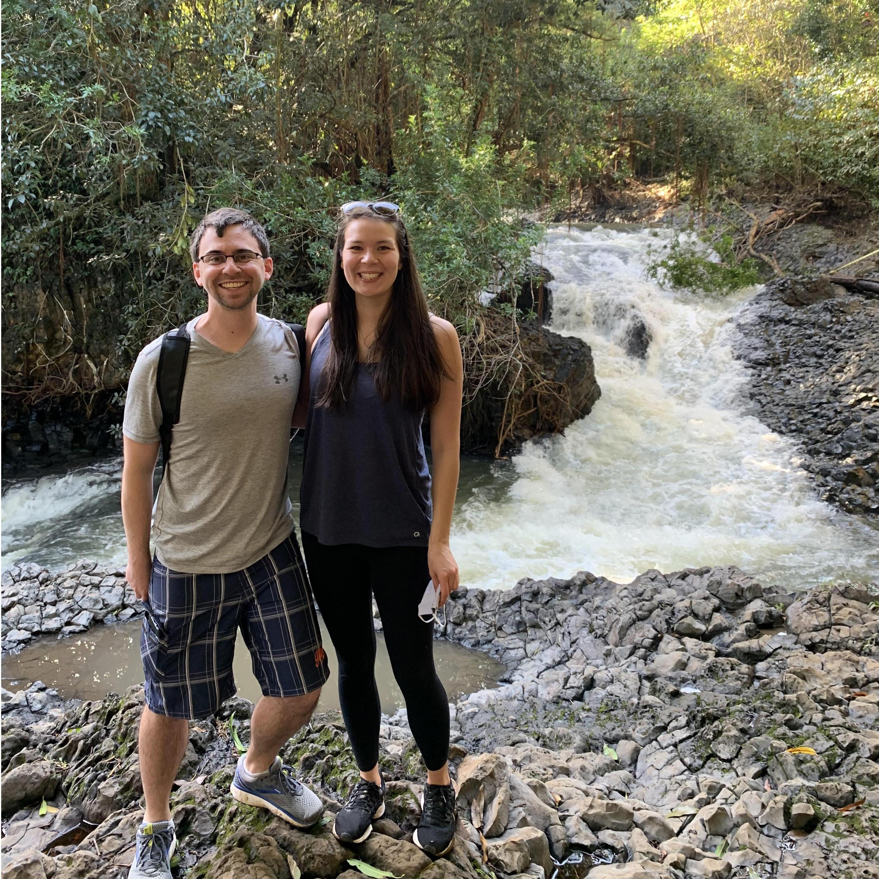 This was our first stop on the Road to Hana at Twin Falls before Michael proposed.