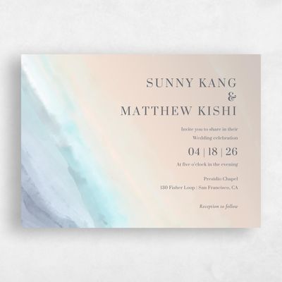 Light Mauve, Purple Wedding Invitation - Chelan Landscape