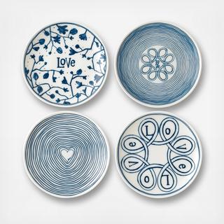 Love Assorted Plate, Set of 4