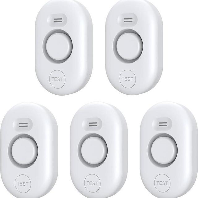 5 Pack Water Leak Detectors for Home, 100dB Water Sensor Alarm for Basement, WD60 Flood Leakage Detection Devices for Pipe/Drain/Sink/Faucet Drip,Floor Flooding in Bathroom/Kitchen/Toilet/Laundry Room