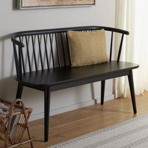 Ayaah Solid Wood Bench - Matte Black