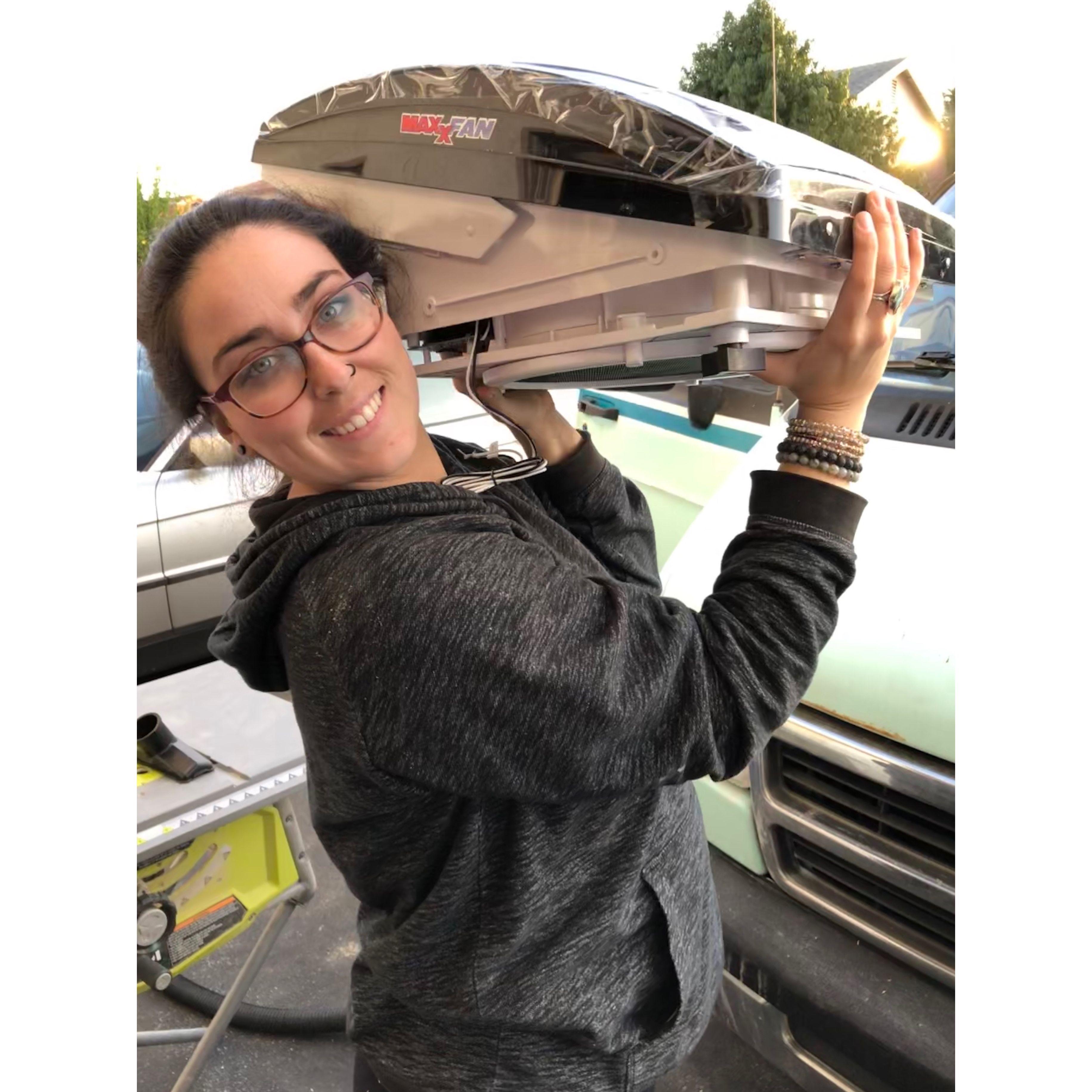 Our ventilation fan - going in the roof hole that Matt cut