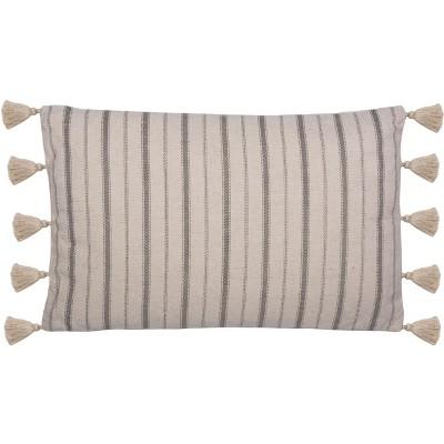 Marcen Pillow - Grey/White - 12" X 20" - Safavieh