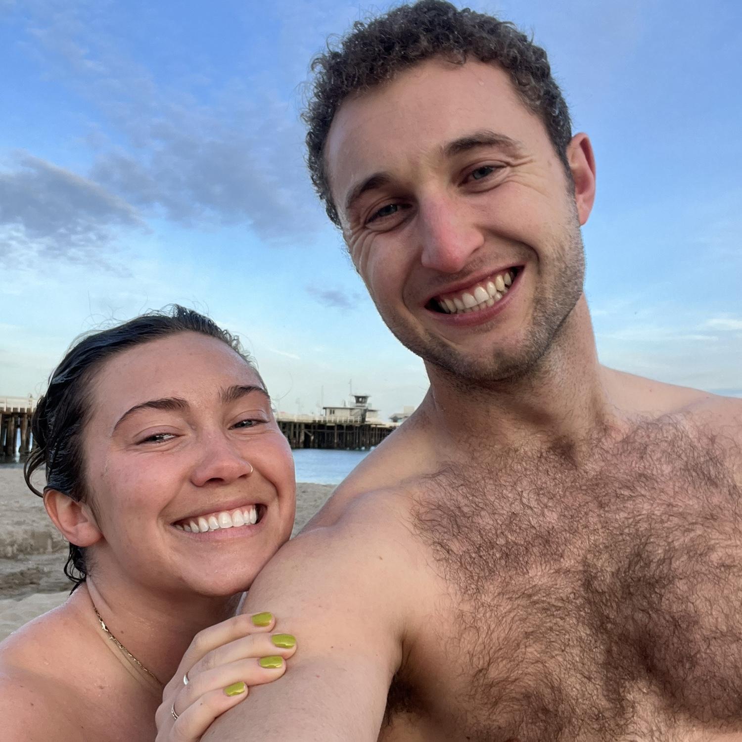 Did you know we take an ocean/river/lake dip every opportunity we can get? Here we are dipping in Santa Cruz in the dead of winter.