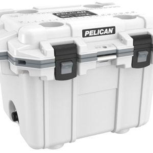Pelican 30 Quart Elite Cooler - White/Grey