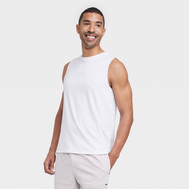 Men's Sleeveless Performance T-Shirt - All in Motion™ Snow White M
