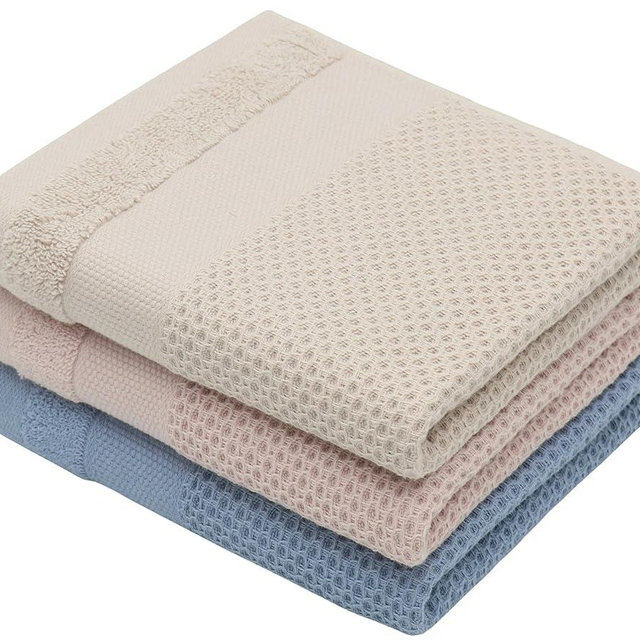 Mia'sDream Cotton Hand Face Head Towel Waffle Weave Kitchen Tea Towel Dish Towels, Soft and Absorbent Bath Guest Gym Towel Washcloths, 13inch x 28inch 3 Pack (Multi Color)