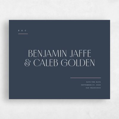 Grayed Navy, Blue Wedding Save the Date - Mendoza Landscape