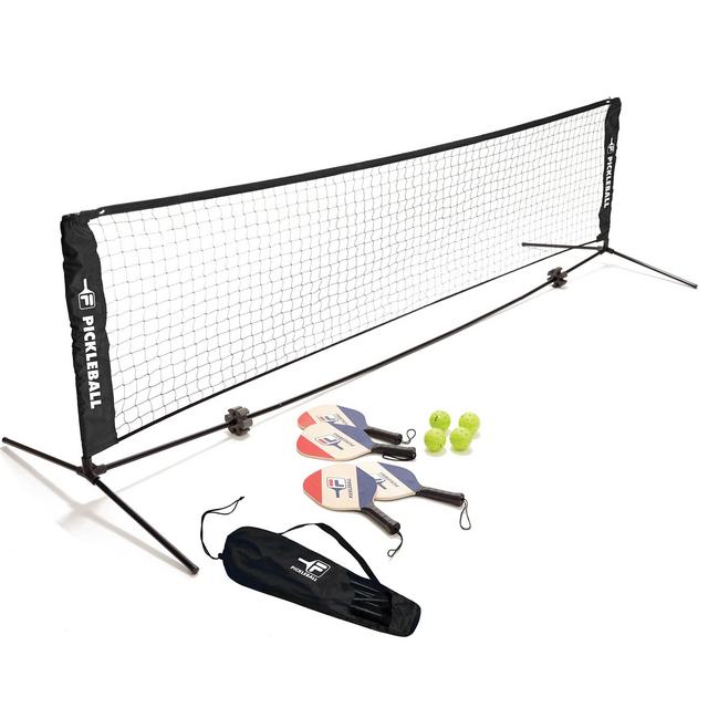 FILA Accessories Pickleball Net Set - Includes Pickleball Paddles Set of 4 with Regulation Size 4 Outdoor Balls 10ft All-Weather.