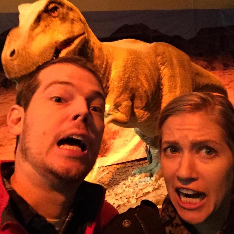 Nothing bonds two people like nearly becoming T-Rex lunch!